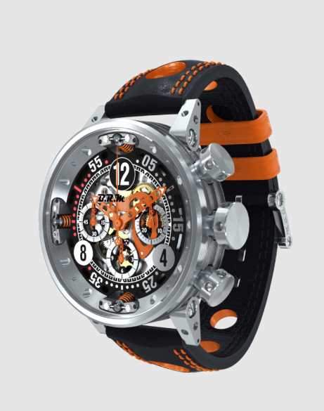 Review High Quality B.R.M Replica Watches For Sale BRM Racing V12-46-SA Orange Skeleton Chronograph